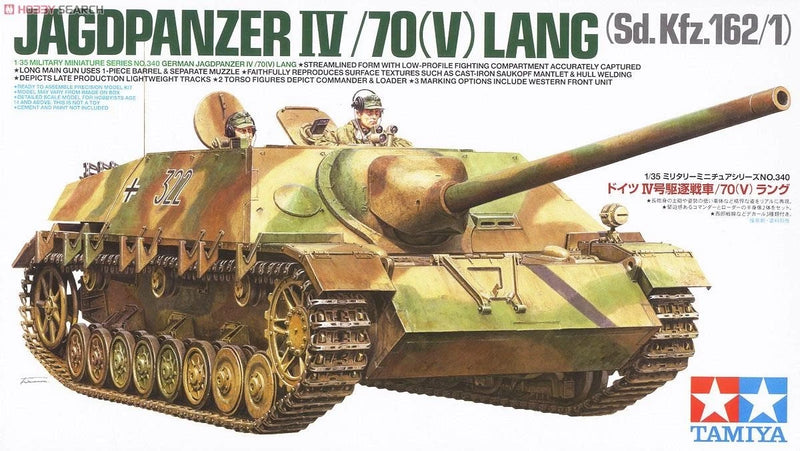 Tamiya 1/35 Military Miniature Series No. 340 JAGDPANZER IV 70 V LANG Model Kit