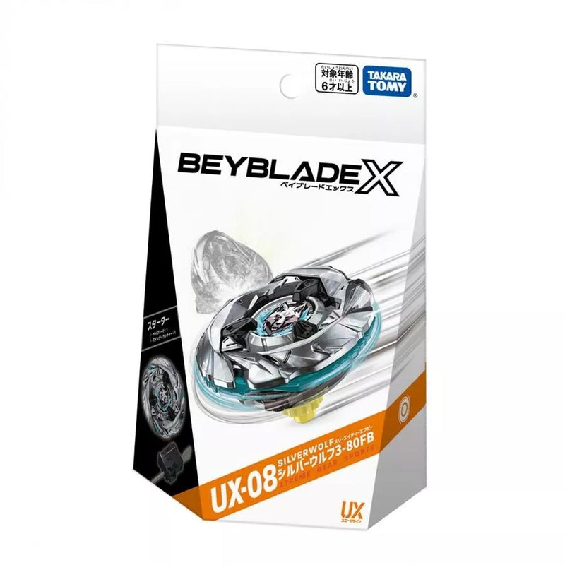 Takara Tomy Beyblade X UX-08 Démarreur Silver Wolf 3-80FB JAPON OFFICIEL
