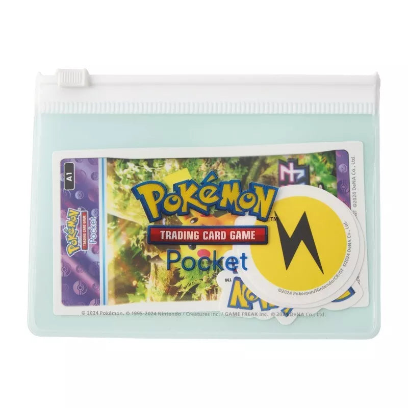 Bolsas de bolso e adesivos para jogos de cartas colecionáveis ​​originais do Pokémon Center Pikachu