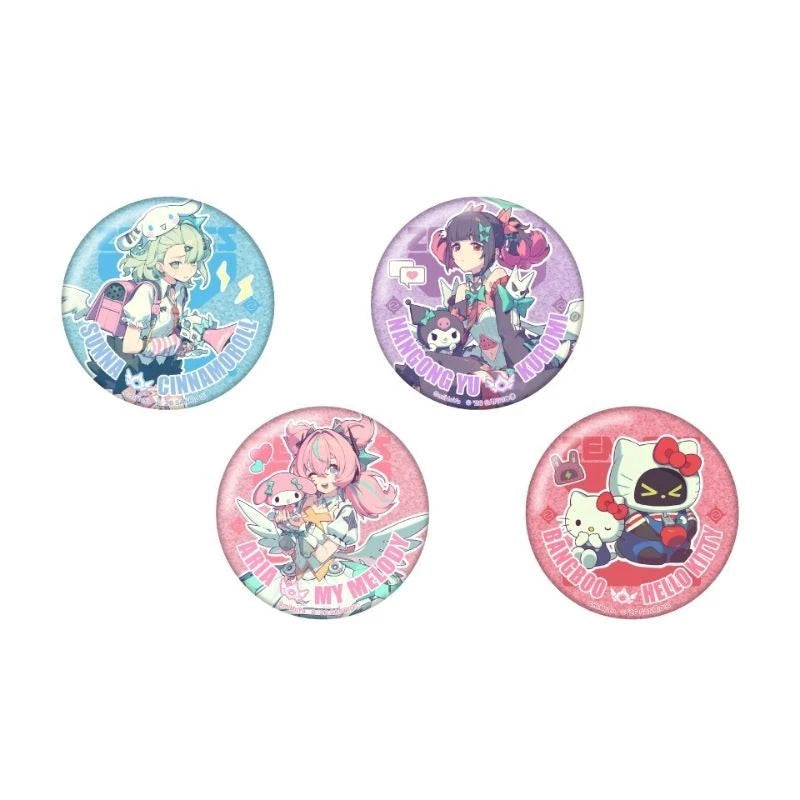 Zenless Zone Zero x Sanrio Characters Tin Badge GiGO Limited Complete Set JAPAN