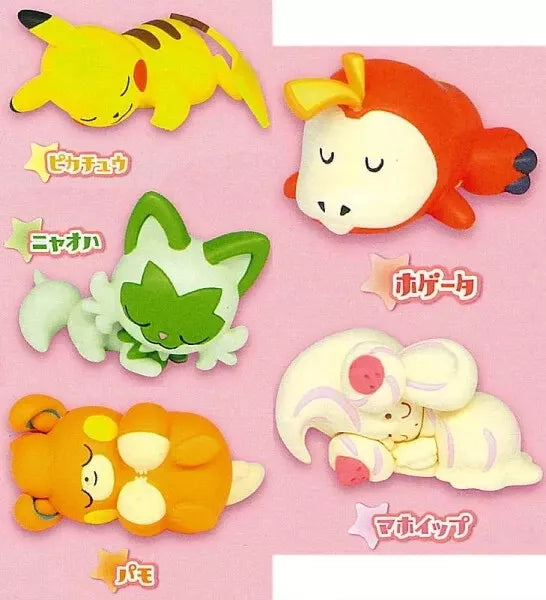 Pokemon Good Night Friends Todo mundo dorme, figura todos os 5 tipos de cápsula brinquedo Japão