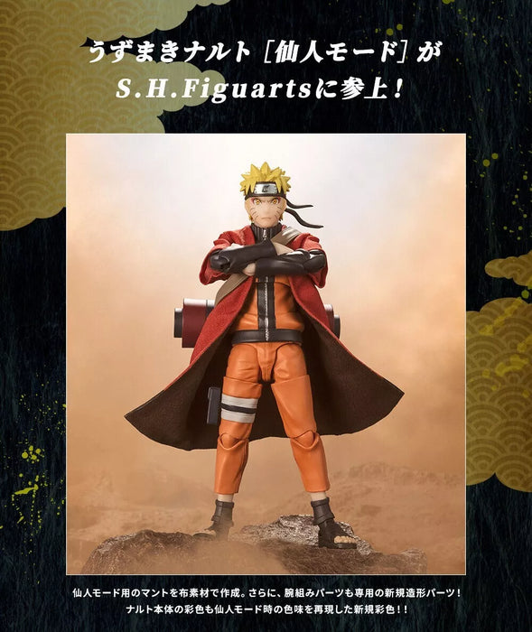 BANDAI S.H.Figuarts Naruto Uzumaki Sage Mode Action Figure JAPAN OFFICIAL