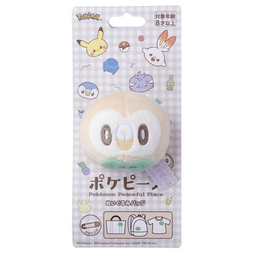 Pokemon Pokepeace Plush Badge Rowlet JAPAN OFFICIAL