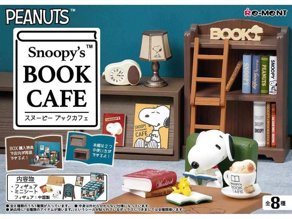 Re-Ment Peanuts Snoopy's BOOK CAFE Full Set of 8 Figure JAPAN OFFICIAL