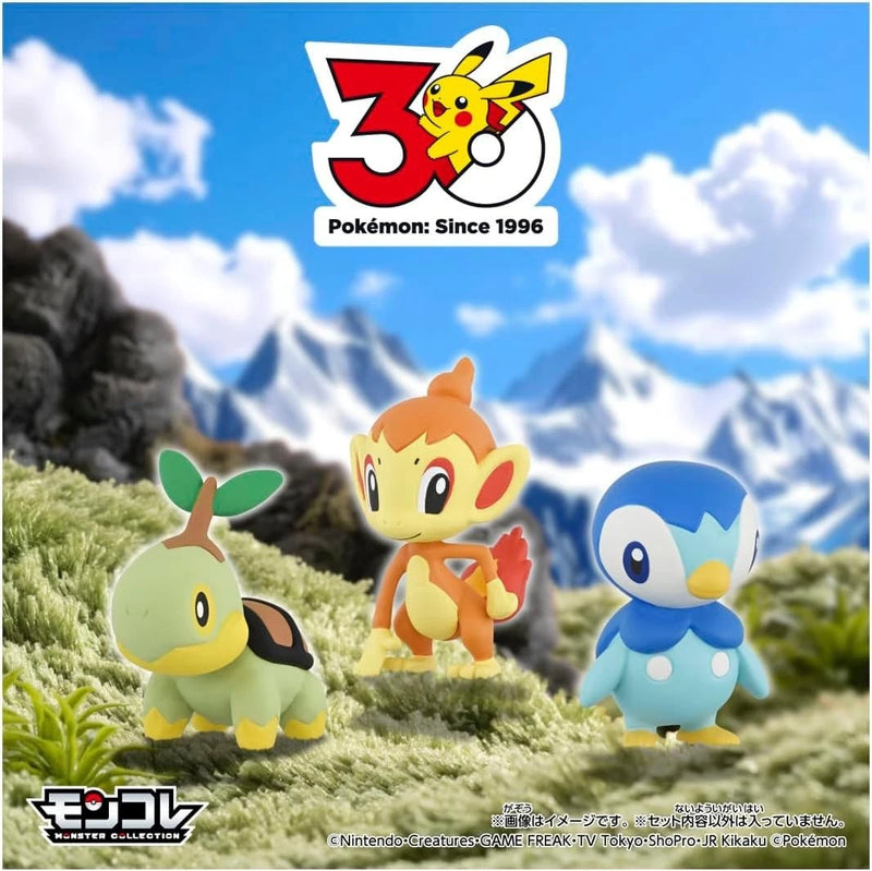 Pokemon Moncolle Pokemon 30th Anniversary Starter 3 Sinnoh Region Figure Set