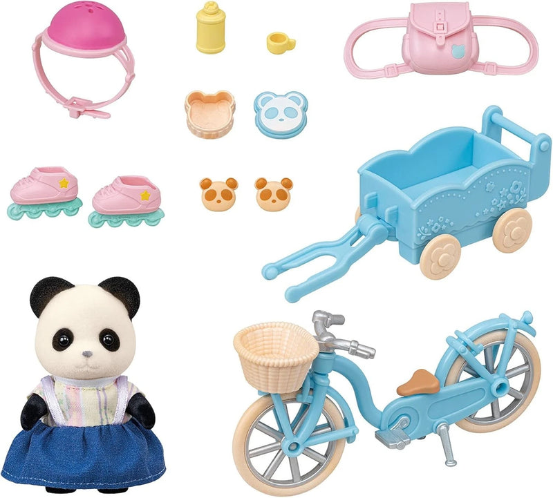 Epoch Sylvanian Families Runrun Cycling Set Panda Girl DF-17 Doll JAPAN OFFICIAL