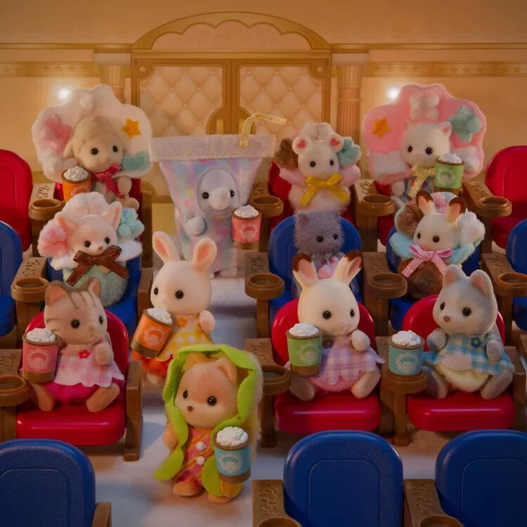 Epoch Sylvanian Families Baby Theater Set Margaret Rabbit & Striped Cat JAPAN