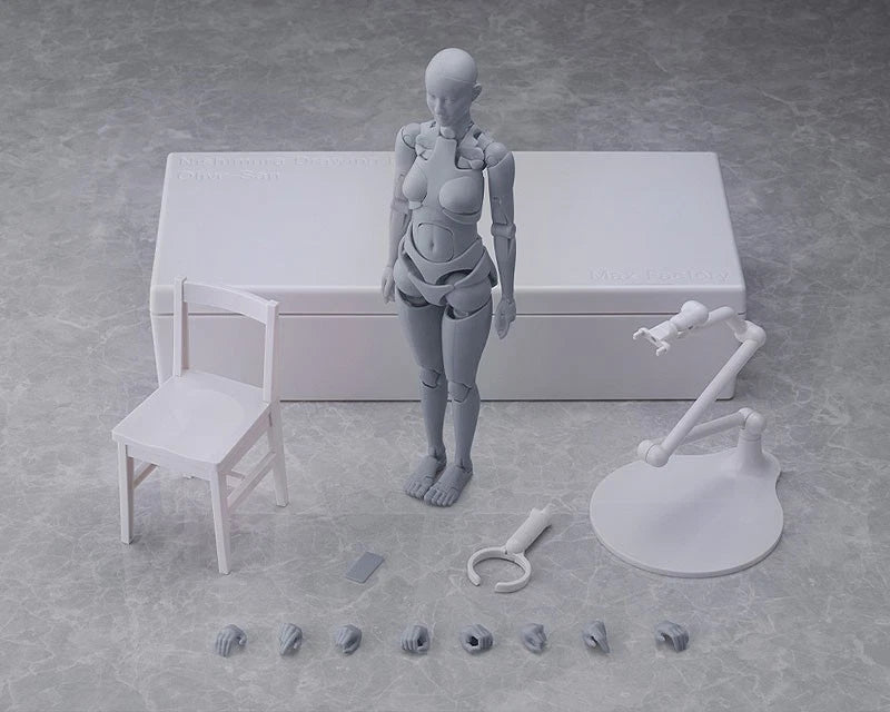 Nishimura Style Drawing Doll Olive Gray Figure JAPAN OFFICIAL