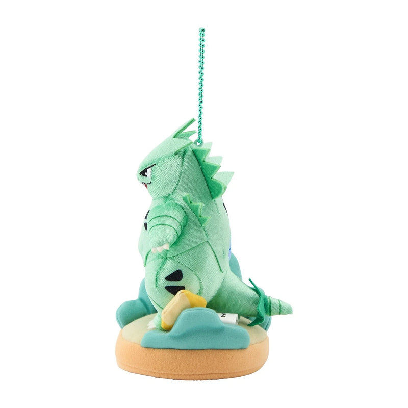 Portachiavi in ​​peluche originale Pokemon Center Otenki Team Tyranitar con campo GIAPPONE