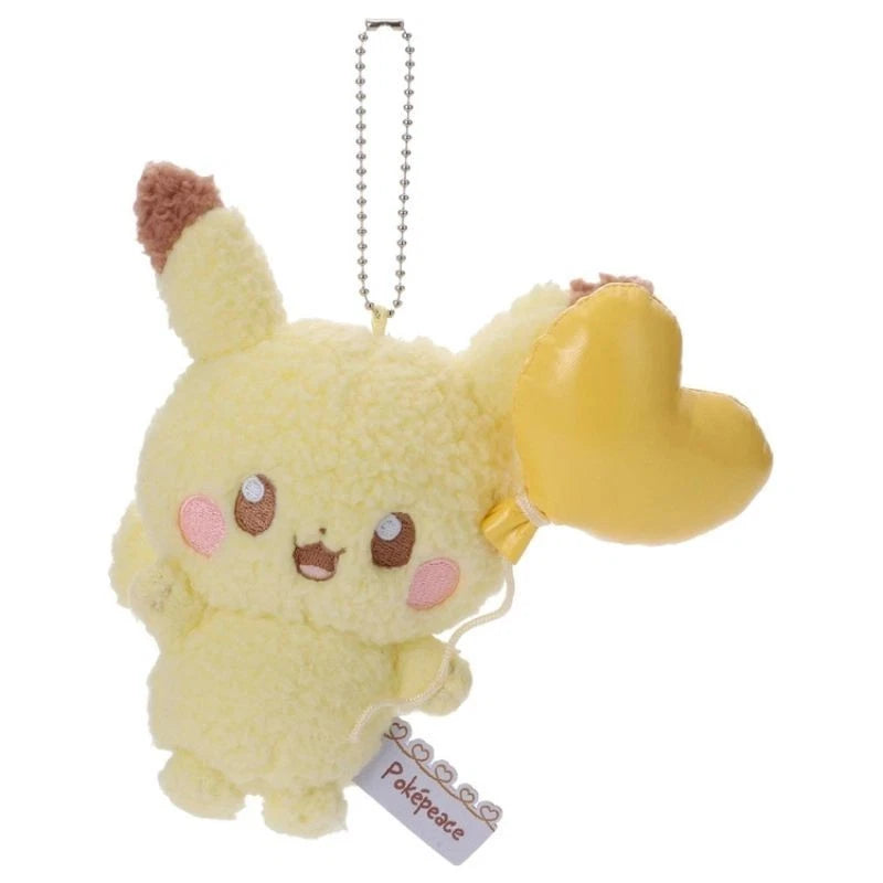 Pokemon Pokepeace Pikachu Mellow Heart Plush Keychain JAPAN OFFICIAL