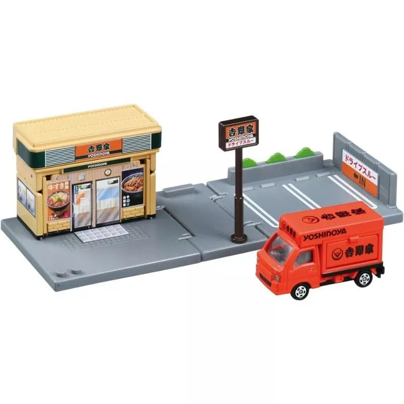 Takara Tomy Tomica Town Yoshinoya with Yoshinoya Orange Dream Car JAPAN OFFICIAL
