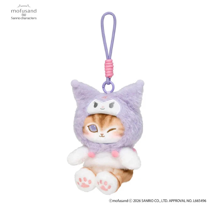mofusand x Sanrio Characters Potefuwa Mascot Kuromi Plush JAPAN OFFICIAL