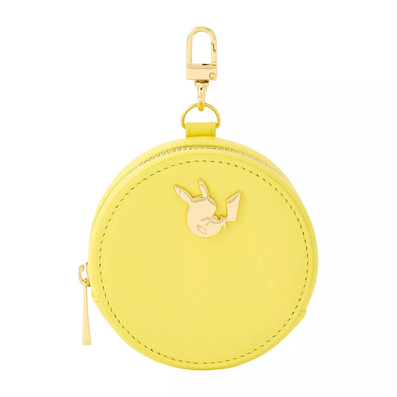 Pokemon Center Original Leder Mini Runde Tasche Pikachu JAPAN OFFIZIELL