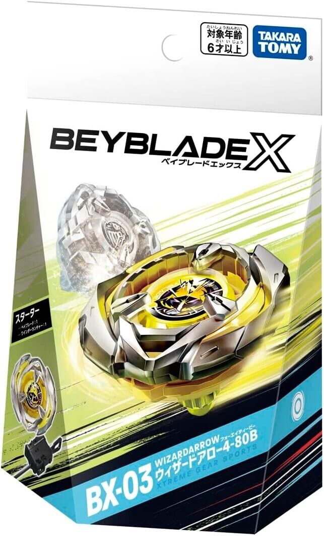 Takara Tomy Beyblade x BX-03 Starter Wizard Arrow 4-80B Japão