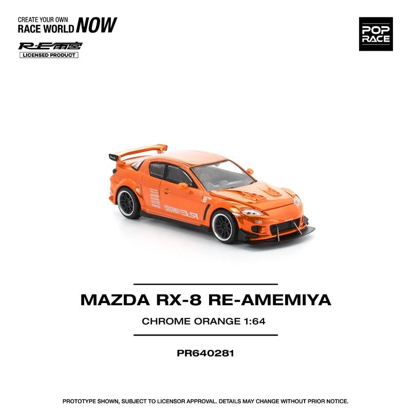 Mazda RX-8 RE-Amemiya Chrome Orange 1/64 Voiture miniature JAPON OFFICIEL