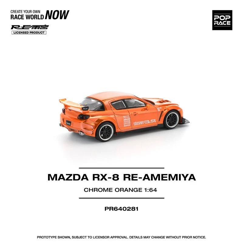 Mazda RX-8 RE-Amemiya Chrome Orange 1/64 Voiture miniature JAPON OFFICIEL