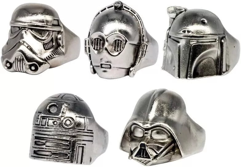 Collezione ad anello di metallo Star Wars Tutti e 5 tipi set capsule toy Giappone