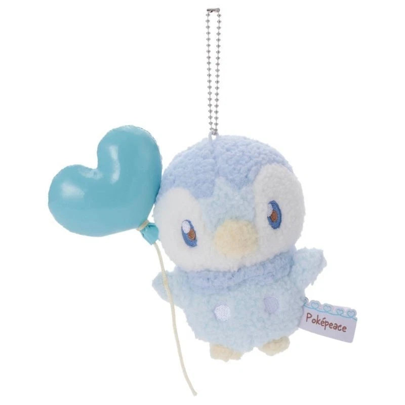 Pokemon Pokepeace Piplup Mellow Heart Plush Keychain JAPAN OFFICIAL