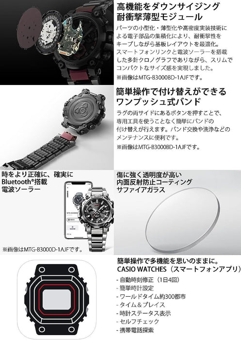 CASIO G-Shock MTG-B3000D-1A9JF Analog Bluetooth Carbon Radio Solar Watch ZA-772
