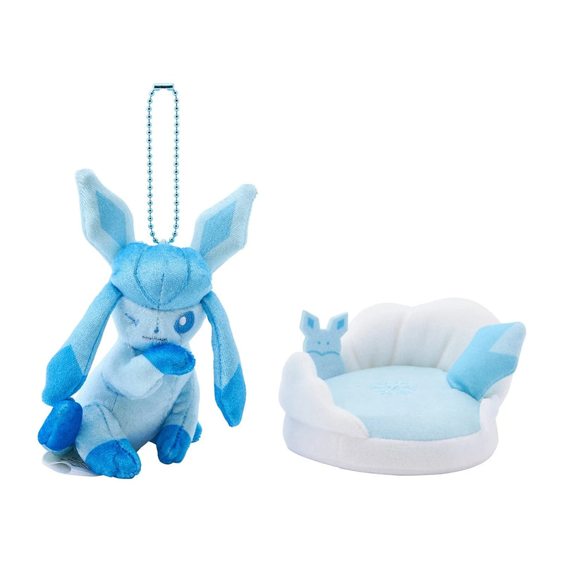 Pokemon Center Original Otenki Team Glaceon Porte-clés en peluche avec champ JAPON