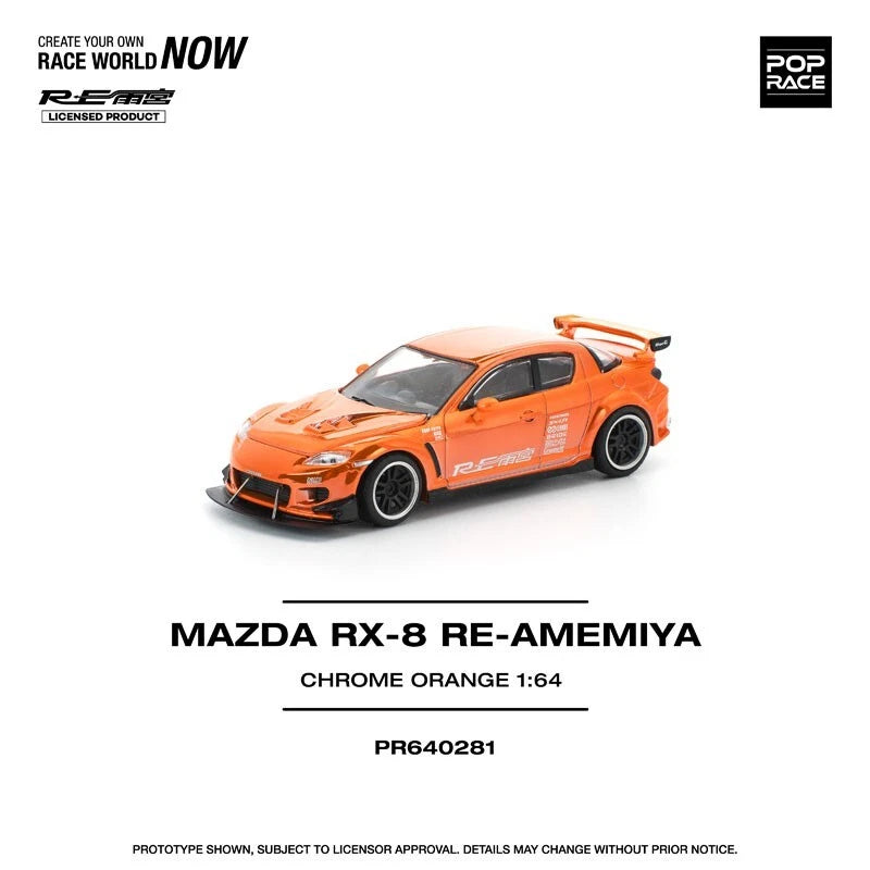 Mazda RX-8 RE-Amemiya Chrome Orange 1/64 Voiture miniature JAPON OFFICIEL