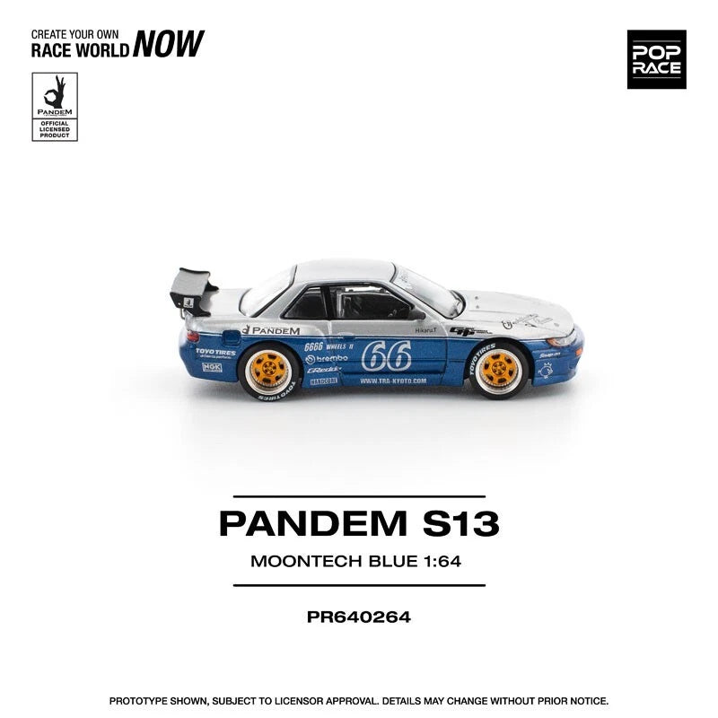 Pandem Silvia S13 Moontech Blue 1/64 Voiture miniature JAPON OFFICIEL