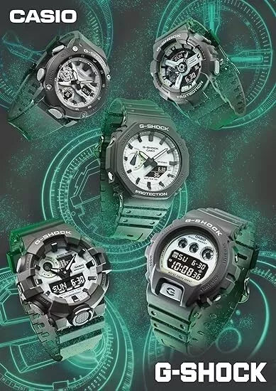 Série Casio G-Shock Hidden Glow DW-6900HD-8JF Digital Gray Men Regardez le Japon