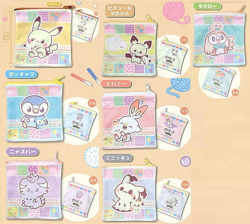 Pokemon Pokepiece Square Pouch Part.2 Complete Set Capsule toy JAPAN OFFICIAL