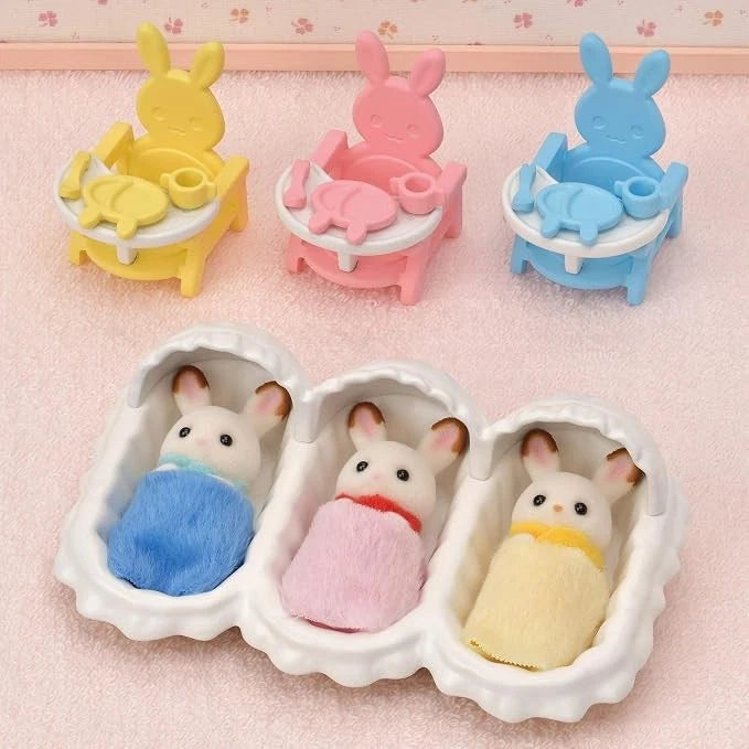 Epoch Sylvanian Families Chocolate Rabbit Triplets Care Set SE-204 JAPAN