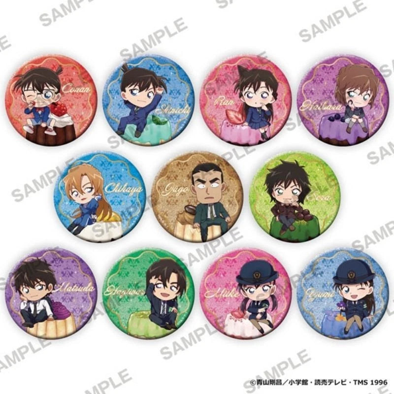 Detective Conan Sparkling Tin Badge Collection Canele Ver. 11Pack Box JAPAN