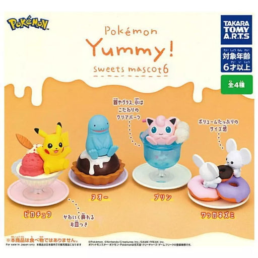 Pokemon Yummy! Sweets Mascot 6 Complete Set Figure Capsule Toy JAPAN OFFICIAL