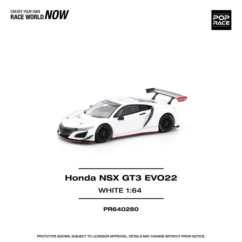 Honda NSX GT3 EVO22 White 1/64 Miniature Car JAPAN OFFICIAL