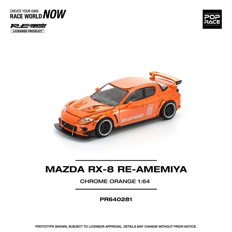 Mazda RX-8 RE-Amemiya Chrome Orange 1/64 Voiture miniature JAPON OFFICIEL