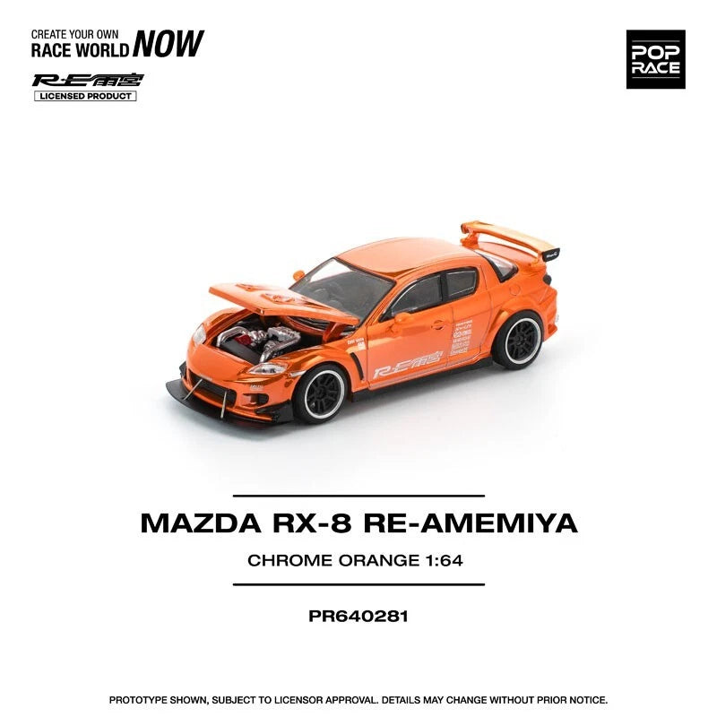 Mazda RX-8 RE-Amemiya Chrome Orange 1/64 Voiture miniature JAPON OFFICIEL