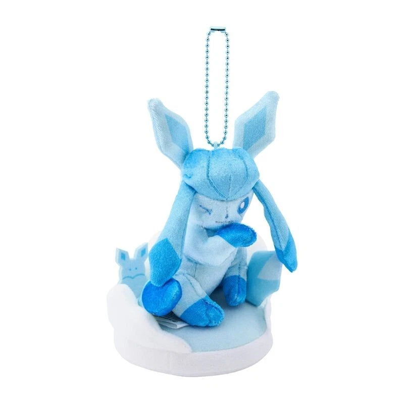 Pokemon Center Original Otenki Team Glaceon Plush Keychain with Field JAPAN