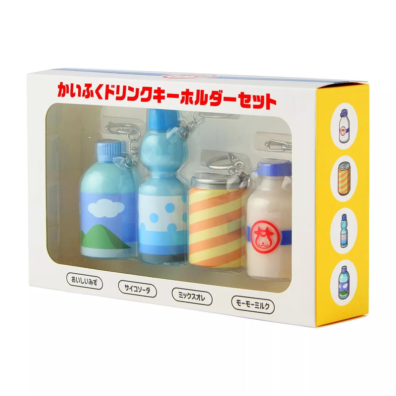 Pokemon Center Original Pokemon Sento Drinks Keychains Set JAPAN OFFICIAL