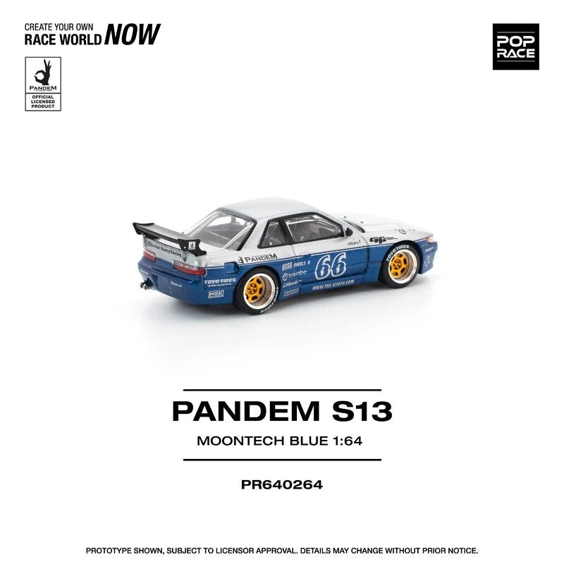 Pandem Silvia S13 Moontech Blue 1/64 Voiture miniature JAPON OFFICIEL