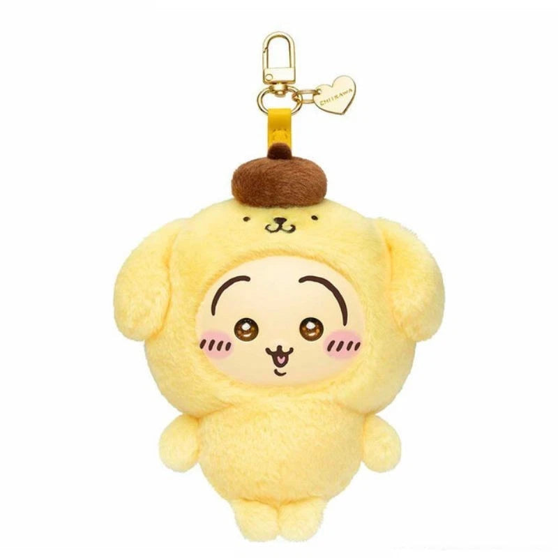 Chiikawa x Sanrio Characters Kiramekko Usagi x Pom Pom Purin Plush Keychain