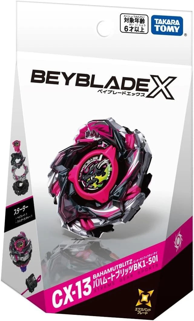 Takara Tomy Beyblade X CX-13 Starter Bahamut Blitz BK1-50I JAPAN Takara Tomy Beyblade X CX-13 Starter Bahamut Blitz BK1-50I JAPAN