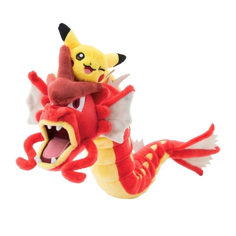 Pokemon Center Original Red Gyarados And Pikachu Hiroshima R Plush Doll JAPAN