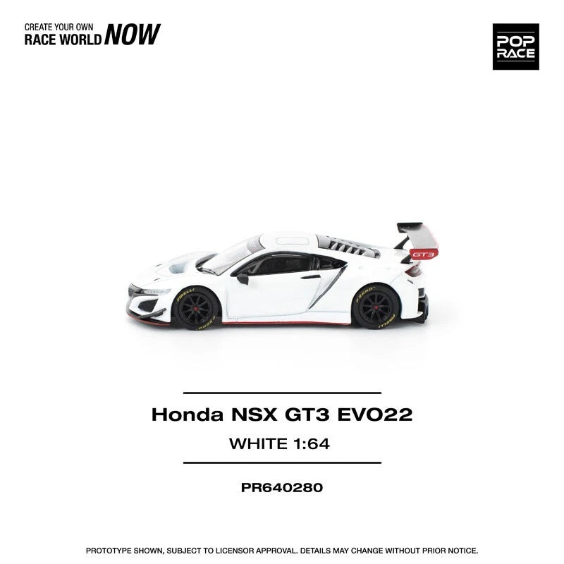 Honda NSX GT3 EVO22 White 1/64 Miniature Car JAPAN OFFICIAL