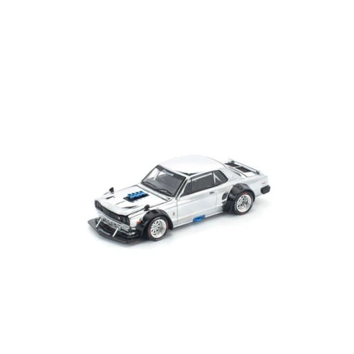 Skyline GT-R V8 Drift Hakoska Silver Chrome 1/64 Miniature Car JAPAN OFFICIAL