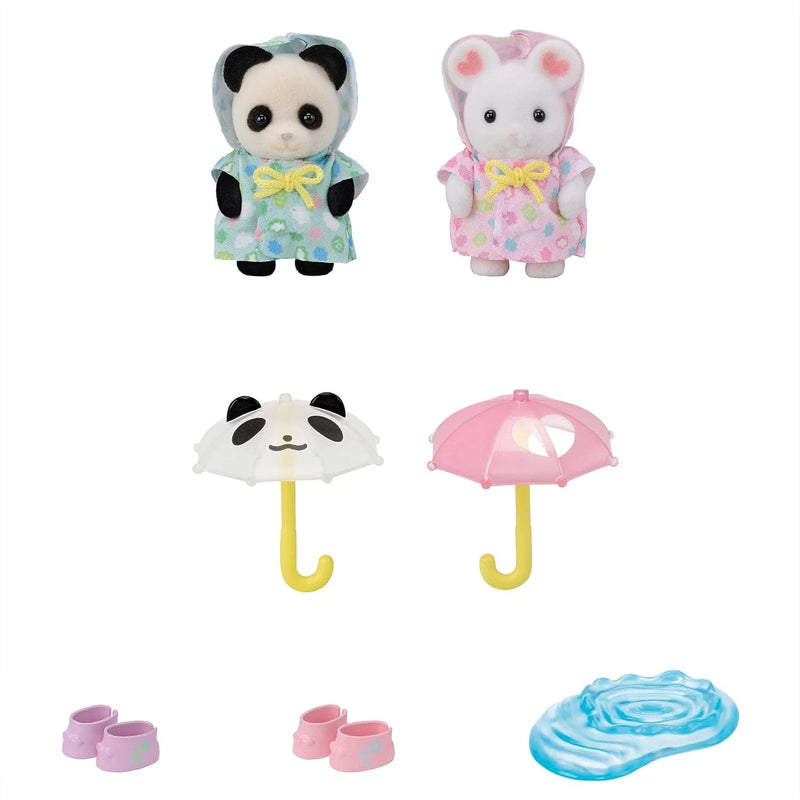 Epoch Sylvanian Families Calico Critters Good Friend Baby Set Rainy Day S-74