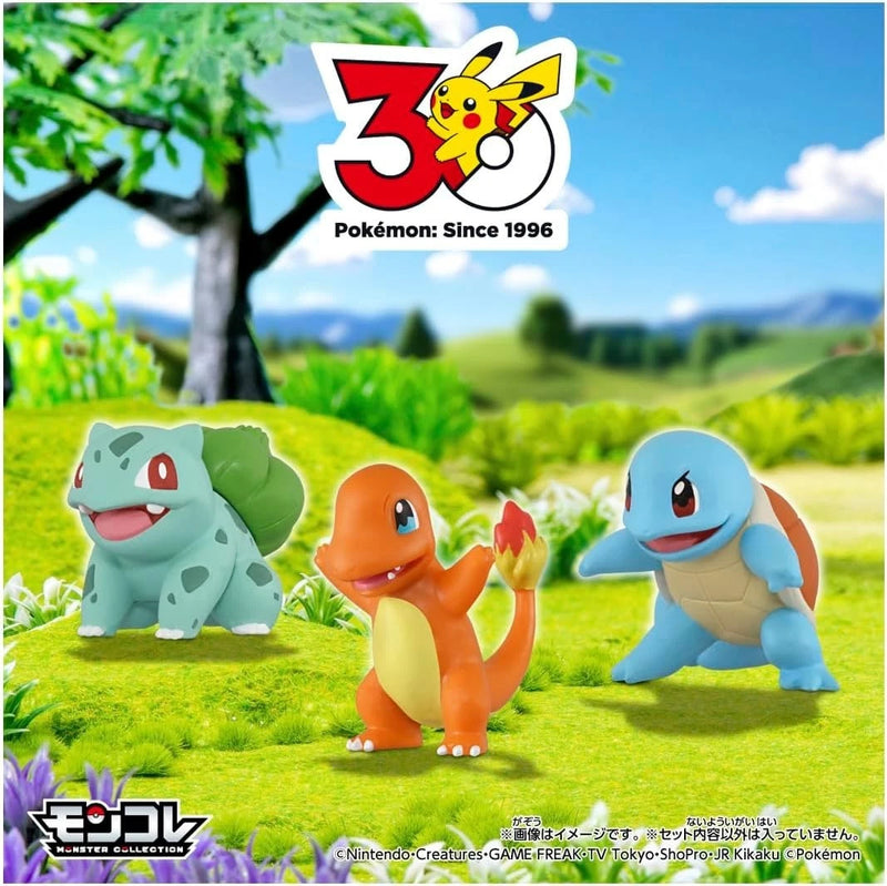 Pokemon Moncolle Pokemon 30th Anniversary Starter 3 Kanto Region Figure Set