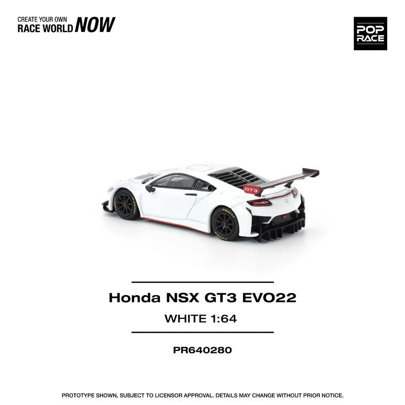 Honda NSX GT3 EVO22 White 1/64 Miniature Car JAPAN OFFICIAL