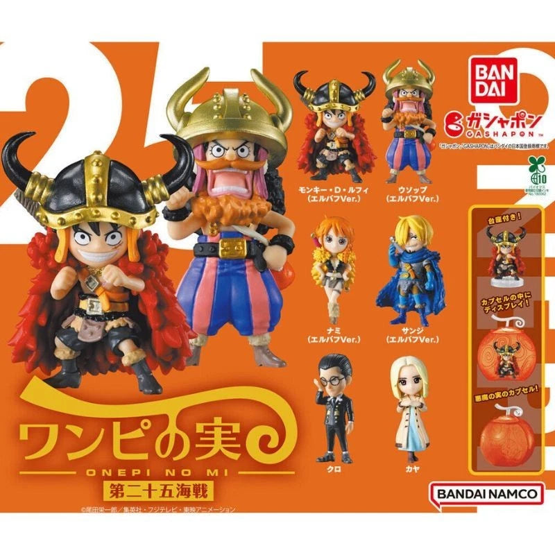BANDAI One Piece Onepi no Mi 25th Sea Battle Complete Set Figure Capsule Toy