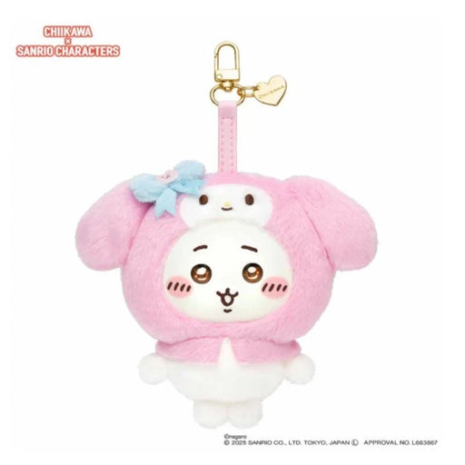 Chiikawa x Sanrio Characters Kiramekko Chiikawa x My Melody Plush Keychain JAPAN