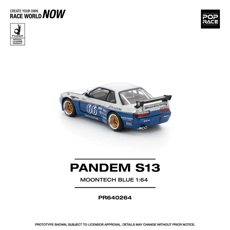 Pandem Silvia S13 Moontech Blue 1/64 Voiture miniature JAPON OFFICIEL