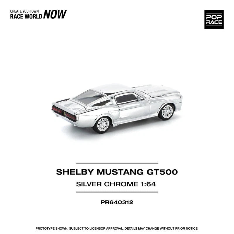 Shelby Mustang GT500 Silver Chrome 1/64 Miniature Car JAPAN OFFICIAL