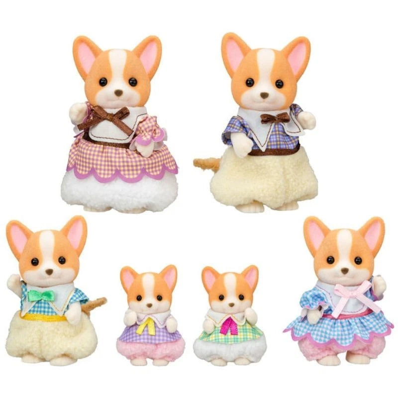 Epoch Sylvanian Families Calico Critters Corgi Family Doll JAPAN OFFICIAL